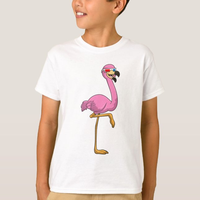 T-shirt Flamant rose avec lunettes (Devant)