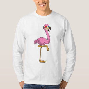 T-shirt Flamant rose avec lunettes