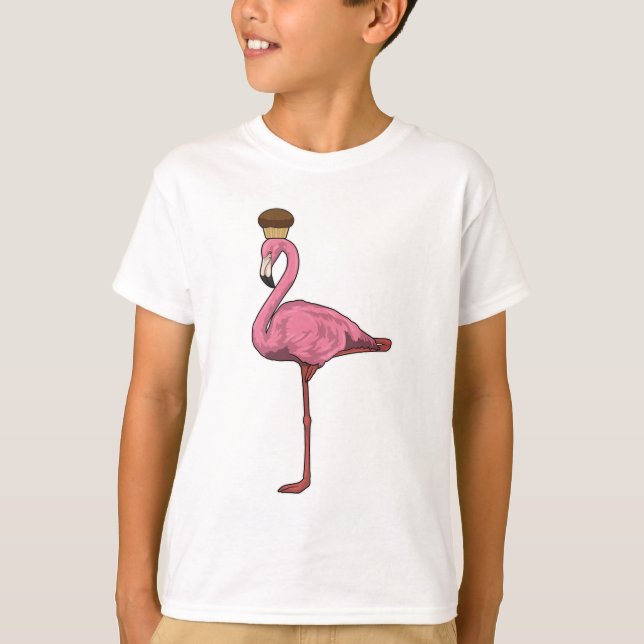 T-shirt Flamant rose avec muffin (Devant)