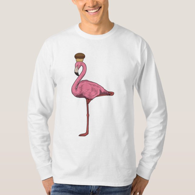 T-shirt Flamant rose avec muffin (Devant)