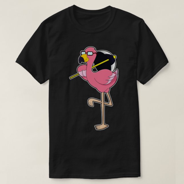 T-shirt Flamant rose avec parapluie (Design devant)