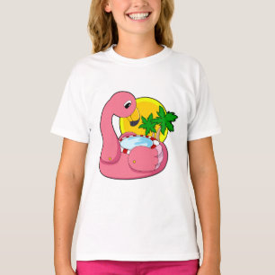 T-shirt Flamant rose avec piscine