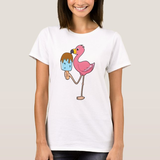T-shirt Flamant rose avec Popsicle (Devant)