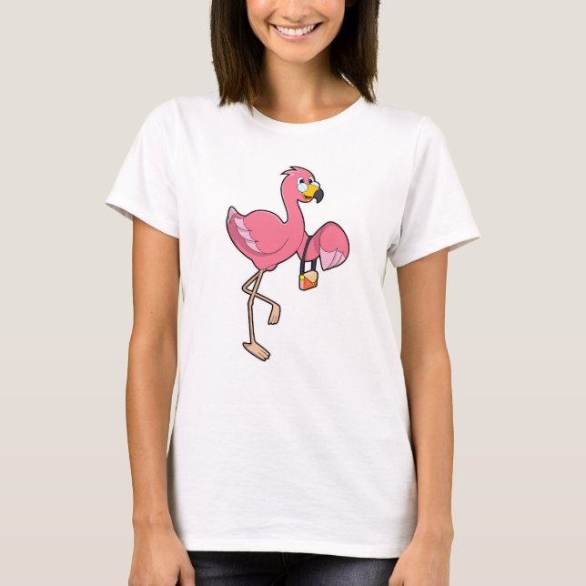 T-shirt Flamant rose avec purge (Devant)