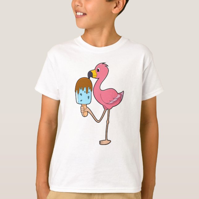 T-shirt Flamant rose avec sucette (Devant)