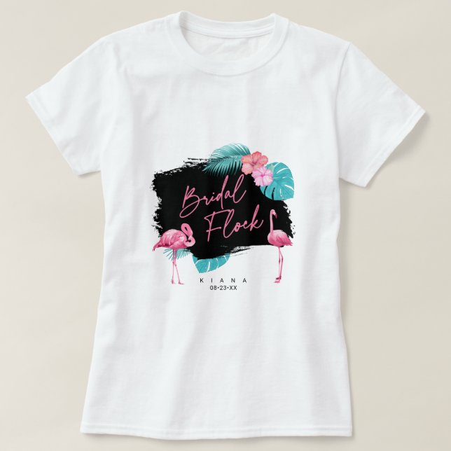 T-shirt Flamant rose Bachelorette Numéro d'enregistrement  (Design devant)