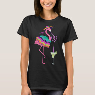 T-shirt Flamant rose Boire Margarita Mexicaine Poncho Cinc