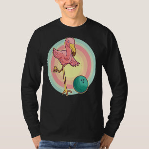 T-shirt Flamant rose Bowling Cool Pink Shorbirds Joueur Ar