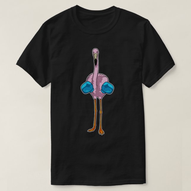 T-shirt Flamant rose Boxer Gants de boîte (Design devant)