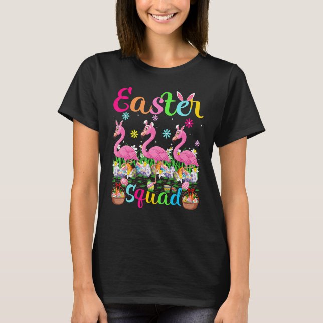 T-shirt Flamant rose Bunny Ear Easter Squad Flamant rose B (Devant)