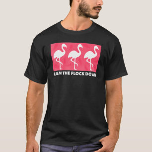 T-shirt Flamant rose Calme Le Flocon Vers Le Bas Oiseau Ro
