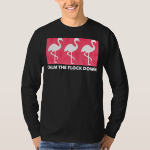 T-shirt Flamant rose Calme Le Flocon Vers Le Bas Oiseau Ro