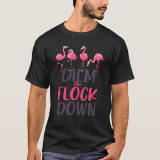 T-shirt Flamant rose Calme Le Flocon Vers Le Bas Oiseau Ro