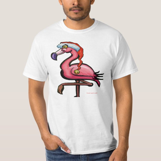T-shirt Flamant rose Christmas Tee (Devant)