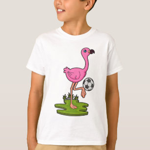 T-shirt Flamant rose comme joueur de football avec Soccer