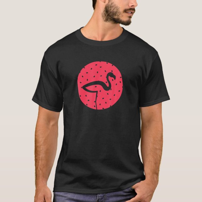 T-shirt Flamant rose Conçu Avec Graines De Pétanque (Devant)