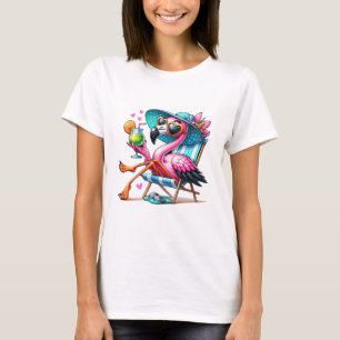 T-shirt Flamant rose cool