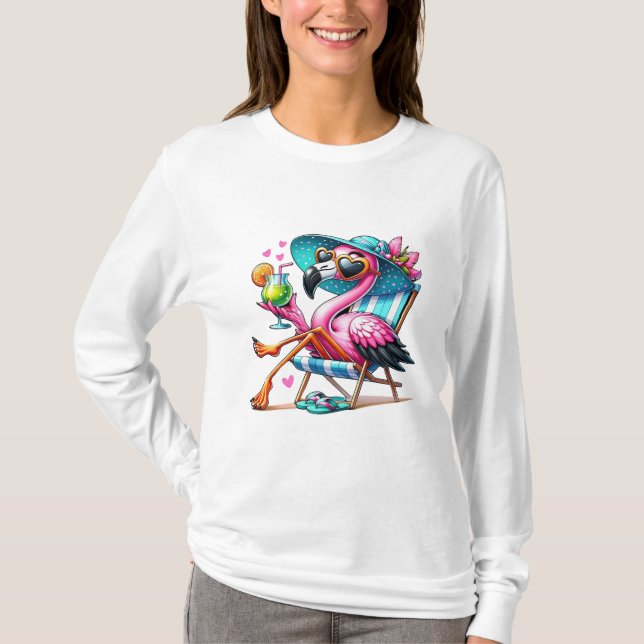 T-shirt Flamant rose cool (Devant)