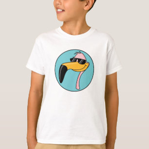 T-shirt flamant rose cool en lunettes de soleil