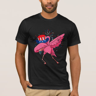 T-shirt flamant rose dabant pour le 7 juillet amérique