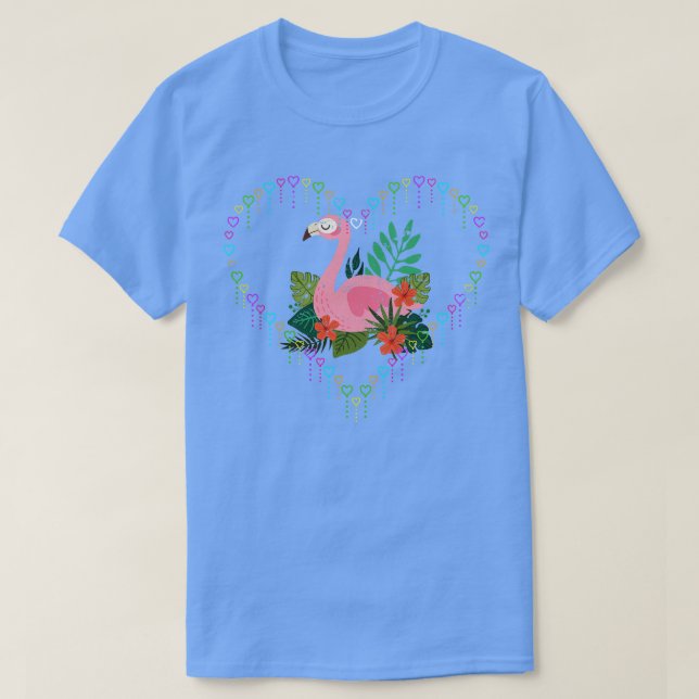 T-shirt Flamant rose d'amour (Design devant)