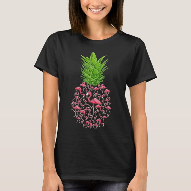 T-shirt Flamant rose d'ananas Hawaii (Devant)