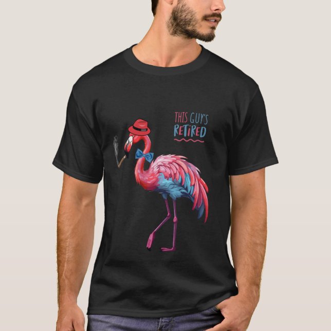 T-shirt Flamant rose Dapper Cool RETRAITÉ POUR HOMME CE TY (Devant)