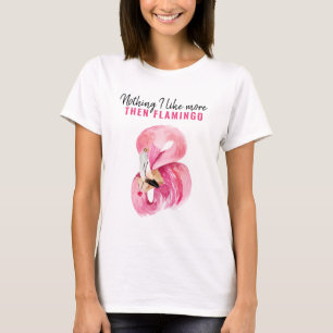 T-shirt Flamant rose d'aquarelle rose exotique moderne Cad