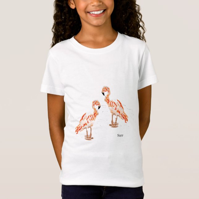 T-Shirt : Flamant rose de fille (Devant)