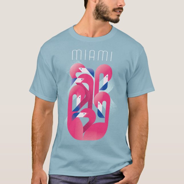 T-shirt Flamant rose de Miami (Devant)