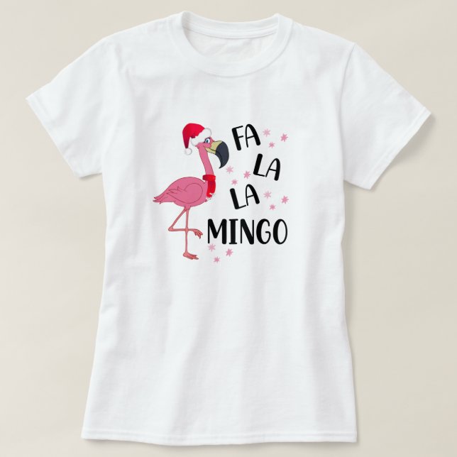 T-shirt Flamant rose de Noël (Design devant)