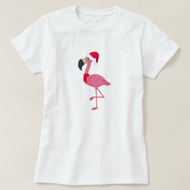 T-shirt Flamant rose de Noël (Design devant)