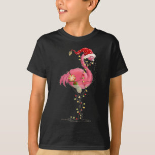 T-shirt Flamant rose De Noël À Martini Gl Pour Tropical Ho
