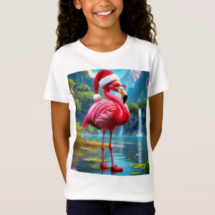 T-Shirt Flamant rose De Noël Comme Père Noël-47476 Horloge