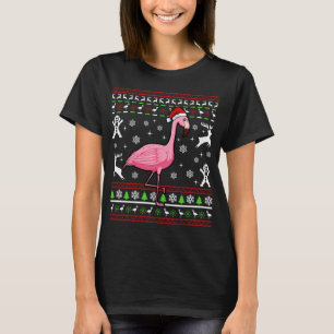 T-shirt Flamant rose de Noël laid Pyjama mignon animal ois
