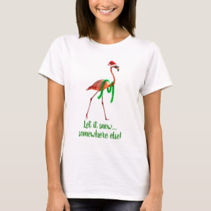 T-shirt Flamant rose de Noël sur la plage