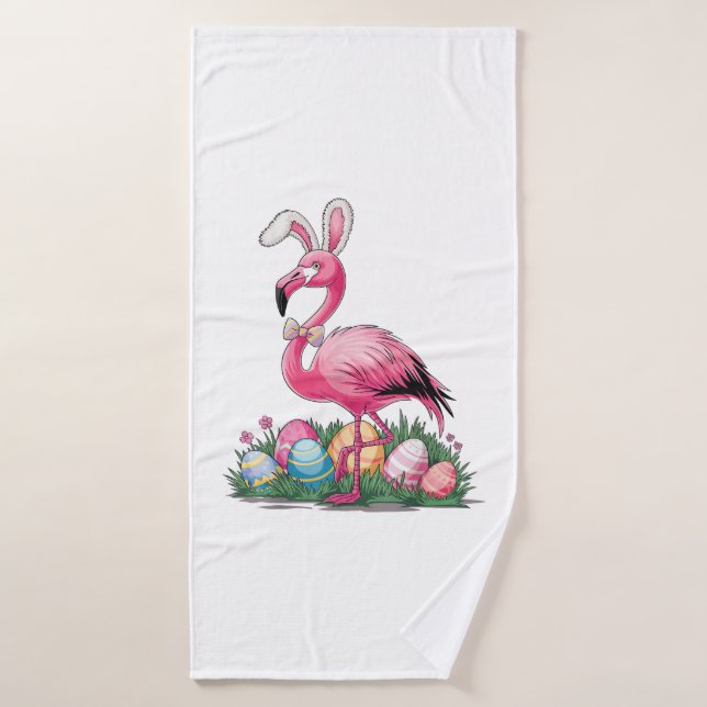T-Shirt Flamant Rose de Pâques (Serviette de bain)