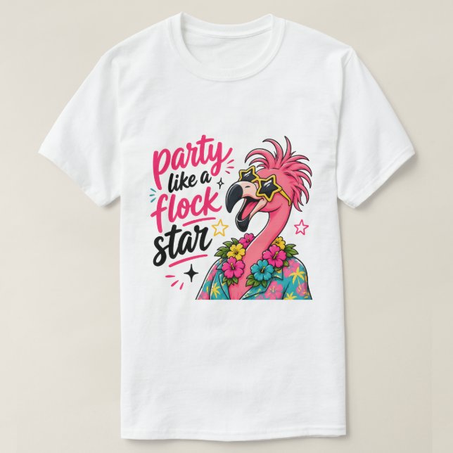 T-shirt Flamant rose de plage drôle  (Design devant)