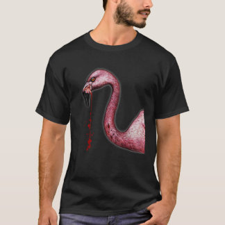 T-shirt Flamant rose de vampire effrayant avec les doigts 