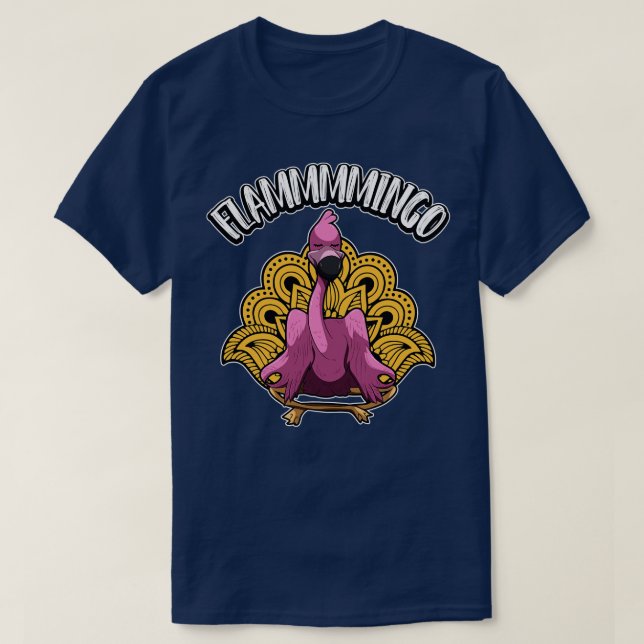 T-shirt Flamant rose de Yoga Flammmingo Médite (Design devant)