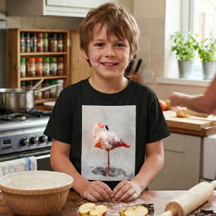 T-shirt Flamant Rose Debout en Impression d'Art à l'Aquare