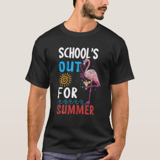 T-shirt Flamant rose Dernière Journée D'Écoles Pour L'Été
