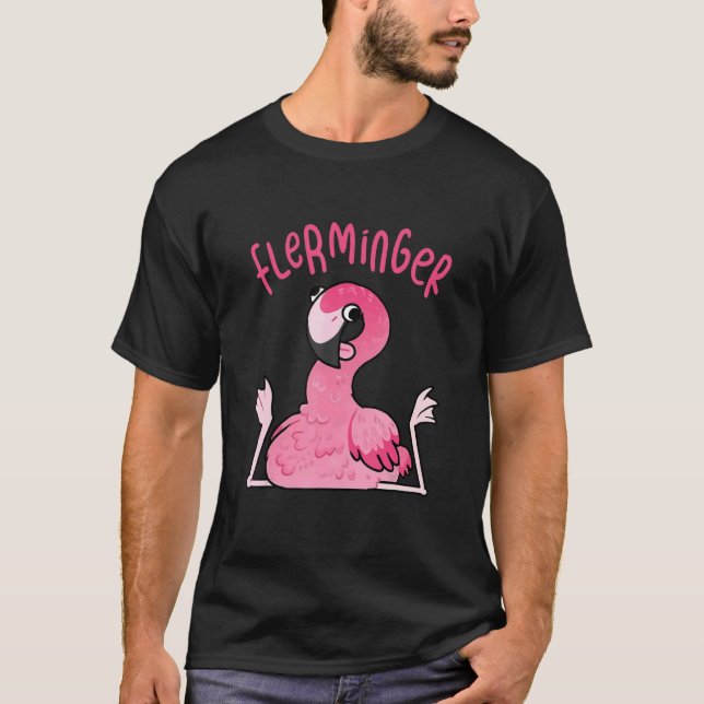 T-shirt Flamant rose Derpy Flerminer animal mignon animal  (Devant)