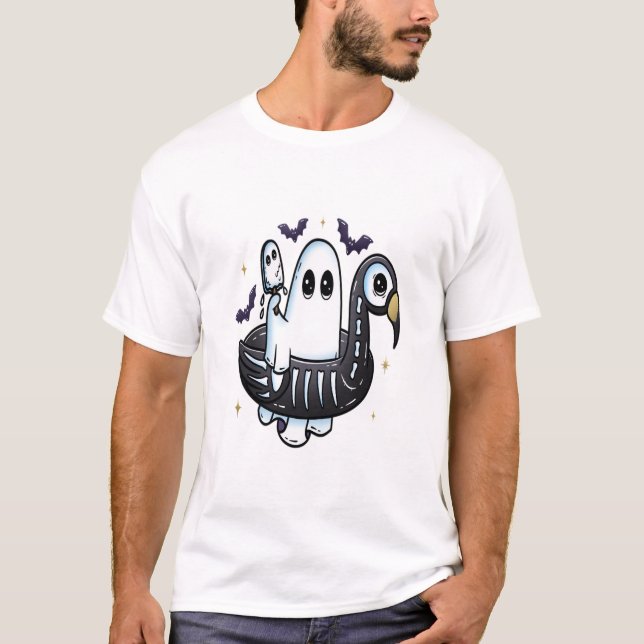 T-shirt Flamant rose d'été Floatie (Devant)