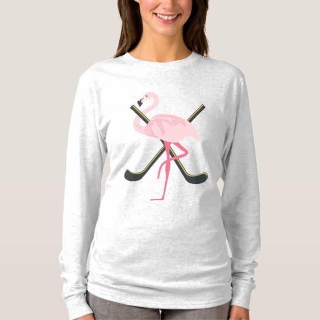 T-shirt Flamant rose d'hockey de victoire (Devant)