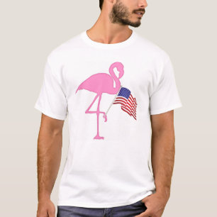 T-shirt Flamant rose Drapeau américain