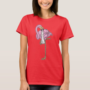 T-shirt Flamant rose Échecs King Chess