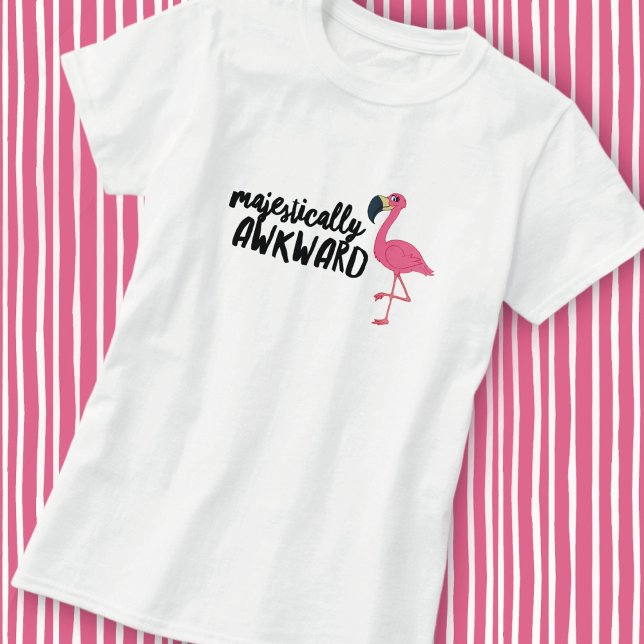 T-Shirt Flamant Rose Élégamment Gauche (Créateur téléchargé)