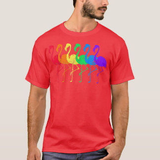 T-shirt Flamant rose en détresse Rainbow LGBT