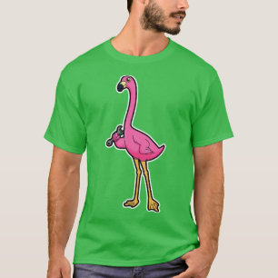 T-shirt Flamant rose en mécanicien avec clé anglaise
